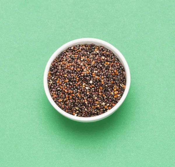 Frön Svart Quinoa Chenopodium Quinoa Grön Bakgrund — Stockfoto