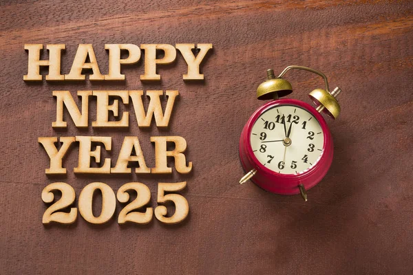 Ρολόι Ξυπνητήρι Κείμενο Του 2025 Νέο Έτος Έννοια — Φωτογραφία Αρχείου