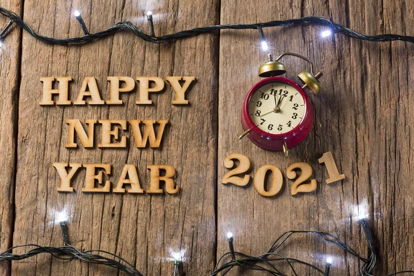 Ευτυχισμένο Νέο Έτος Ξύλινο Υπόβαθρο 2021 — Φωτογραφία Αρχείου