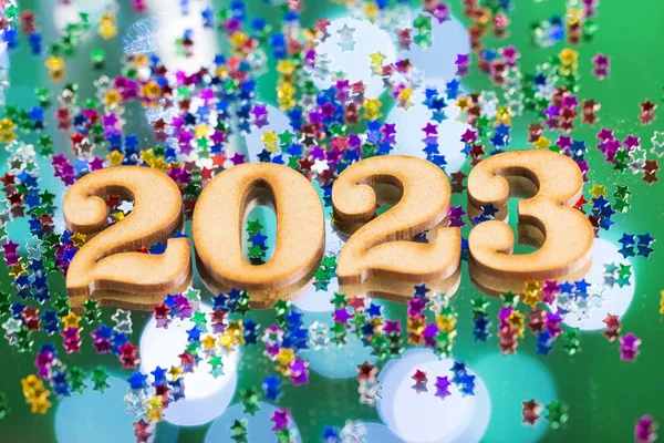 Feliz Año Nuevo Los Colores Brillantes Celebración Año 2023 —  Fotos de Stock