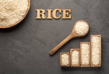 Raw white rice - Graph of sales and consumption statistics. Oryza sativa clipart