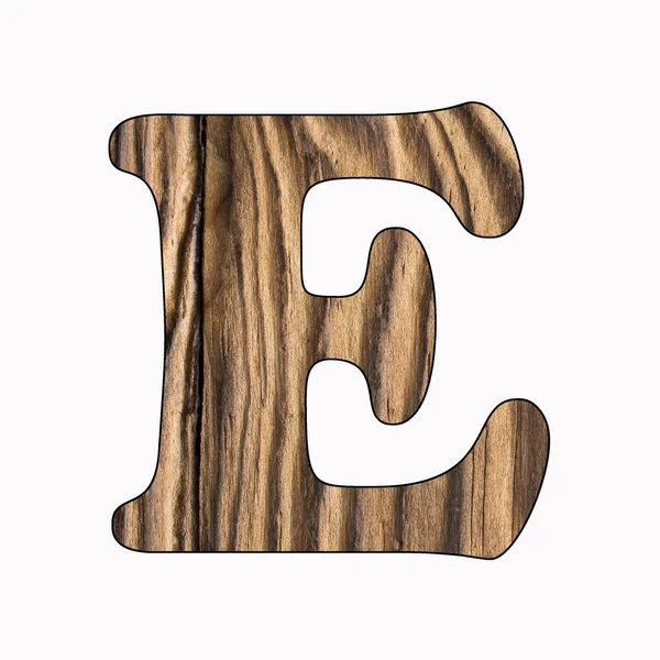 Lettera Alfabeto Rustico Legno Sfondo Bianco — Foto Stock