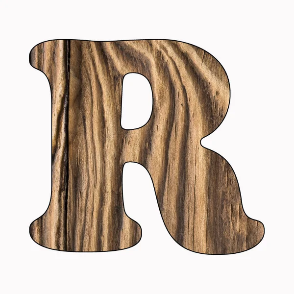 Rustikaler Buchstabe Aus Holz Auf Weißem Hintergrund — Stockfoto