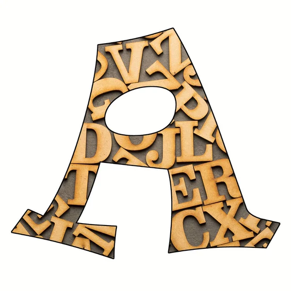 Alfabenin Ahşap Mektupları Mektup Beyaz Arka Plan — Stok fotoğraf