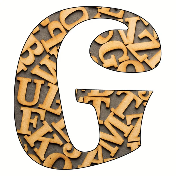 G, Letter of the alphabet - Wooden letters. White background