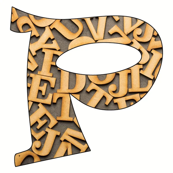 字母表的字母 木的字母 白色背景 — 图库照片