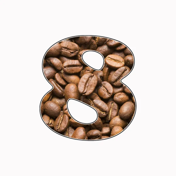 Número Fundo Grãos Café Cafea — Fotografia de Stock