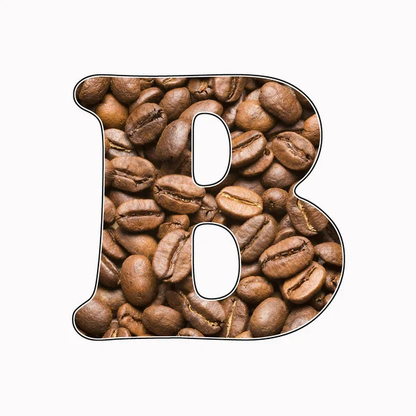 Letter Alphabet Coffee Beans Background Coffea — Stock Photo, Image