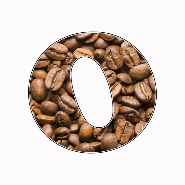 Buchstabe Des Alphabets Kaffeebohnen Hintergrund Kaffee — Stockfoto