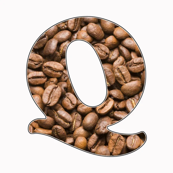 Letter Alphabet Coffee Beans Background Coffea — Stock Photo, Image