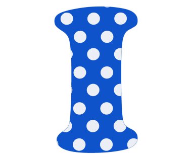 Harf ı - mavi zemin üzerine beyaz daireler