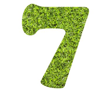Sayı 7 - suni çim yeşil arka plan.
