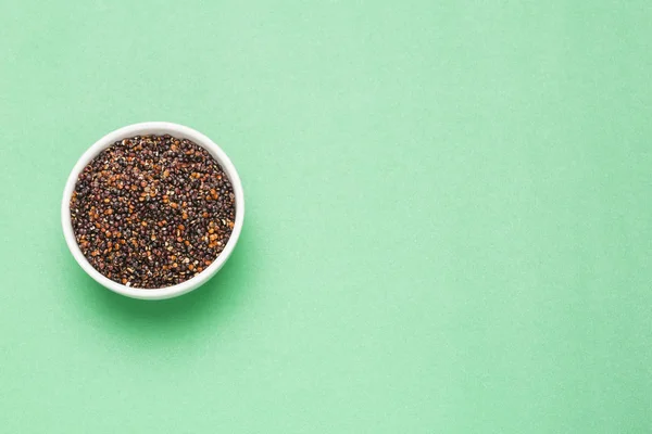 Ekologiskt Svart Quinoa Frön Hälsosam Vegansk Matkoncept Ovanifrån — Stockfoto
