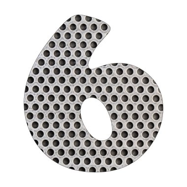 Sayı 6 - delikli paslanmaz çelik levha.