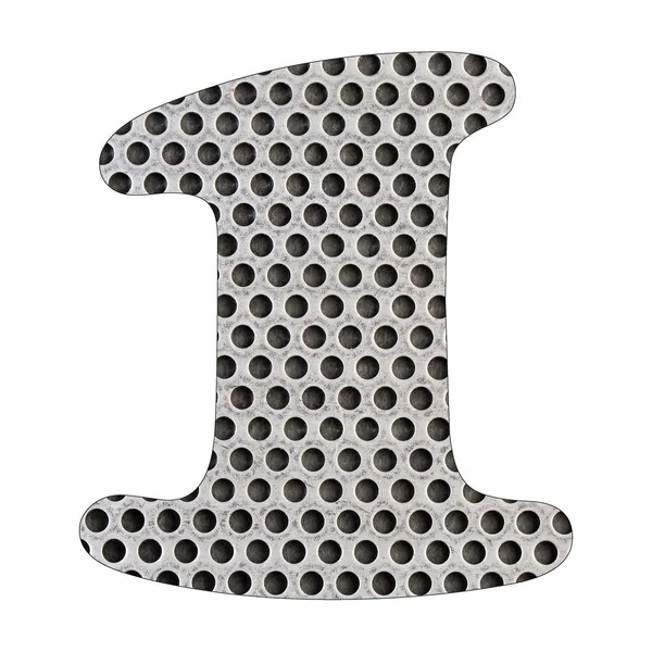 Number Perforated Stainless Steel Sheet — Stock Photo, Image