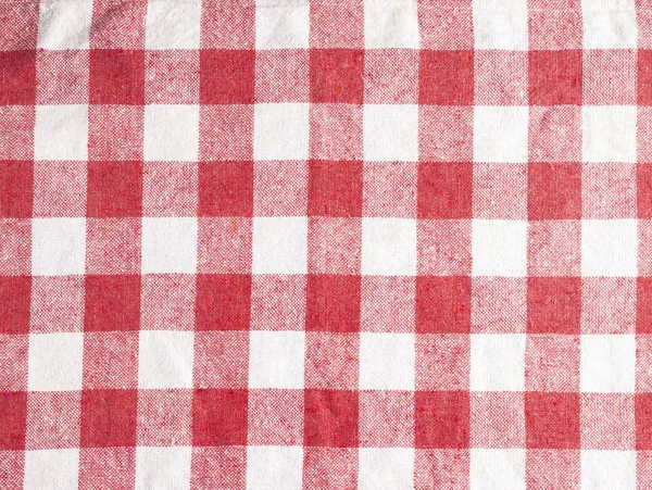 Rot Karierte Stoff Tischdecke Hintergrund — Stockfoto