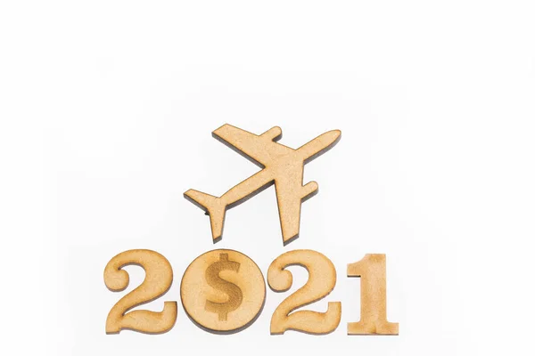 Savings Travel 2021 Savings Concept White Background — Stock Photo, Image
