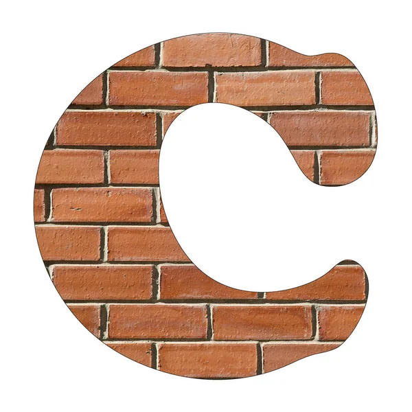 字母C 砖墙纹理的背景 — 图库照片