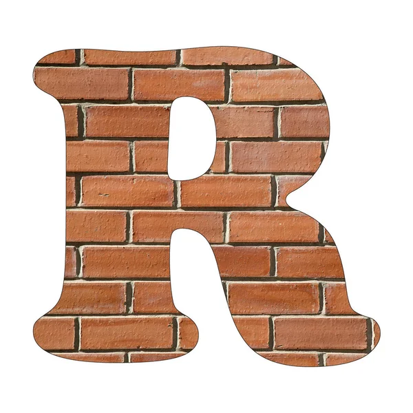 アルファベットの文字R レンガの壁のテクスチャの背景 — ストック写真
