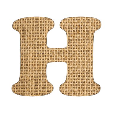H, harf - çuval bezi arka plan dokusu