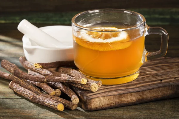 Čaj Stonky Lékořice Glycyrrhiza Glabra — Stock fotografie