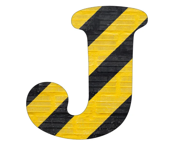 J - sárga és fekete levél vonalakat. Fehér háttér — Stock Fotó
