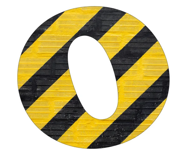 편지 O-노란색과 검은색 라인. 흰색 배경 — 스톡 사진