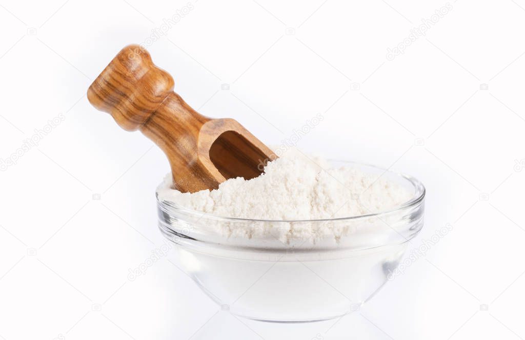 Baking soda, Sodium bicarbonate - White background