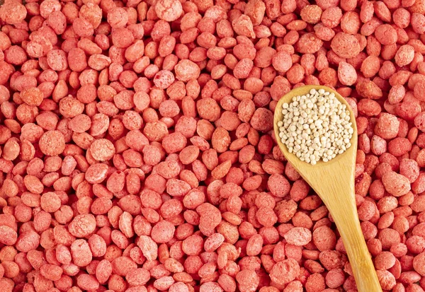 Киноа с белым и клубничным вкусом - Chenopodium quinoa. Текстовое пространство — стоковое фото