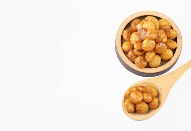 Karamelize Quinoa tohumları-Chenopodium Quinoa. Üst görünüm