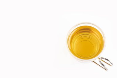 Limon Verbena ile çay-Aloysia citrodora. Beyaz arka plan