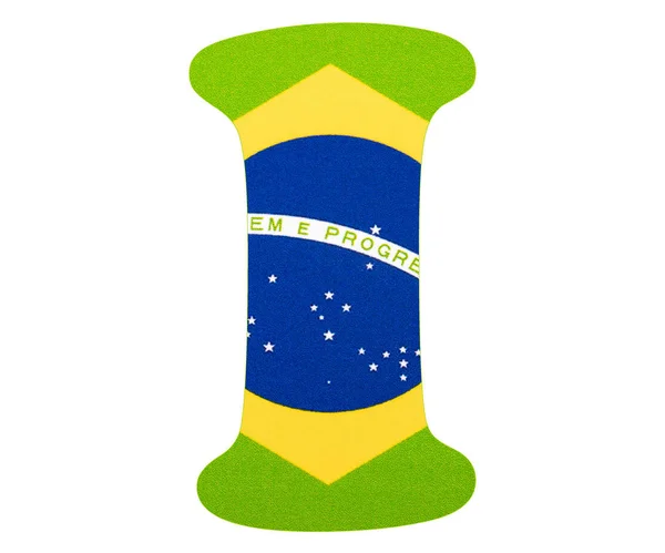 Letter I van het alfabet-vlag van Brazilië. Witte achtergrond — Stockfoto