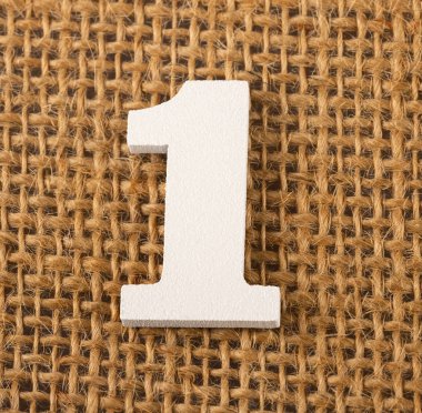 Sayı 1 - Burlap arka plan dokusu