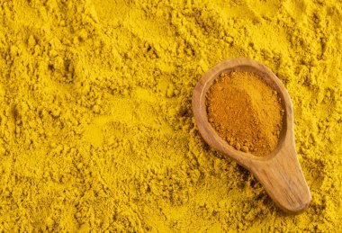 Zerdeçal ve köri organik toz - Üstte görmek