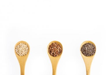 Quinoa Organik tohumlar, keten tohumu ve Chia-superfoods