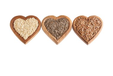 Quinoa Organik tohumlar, keten tohumu ve Chia-superfoods