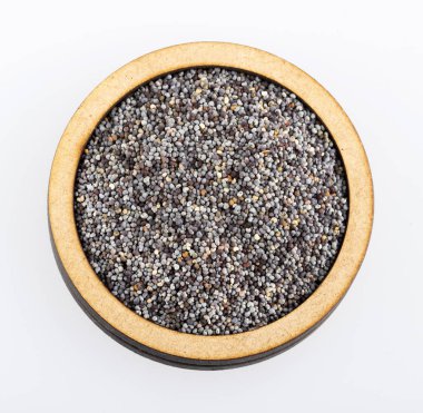 Organik haşhaş tohumu - beyaz arka plan