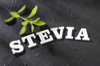 Stevia rebaudiana - Doğal organik tatlandırıcı. Beyaz arka plan