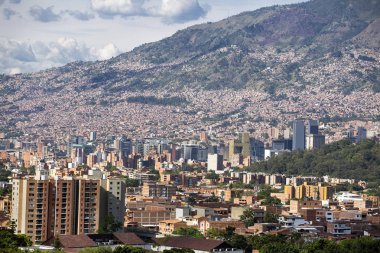 Medellin, Antioquia / Kolombiya - 13 Eylül 2019. Medellin şehrinin genel açıklaması. Medelln Kolombiya'da bir belediyedir, Antioquia bölümünün başkenti.