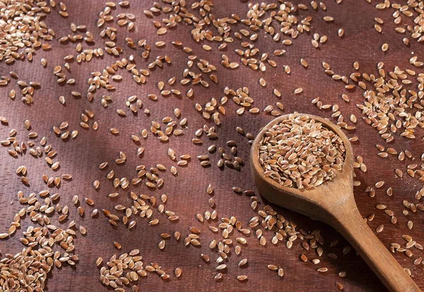 Linum usitatissimum - ekologiskt utsäde av linfrön — Stockfoto