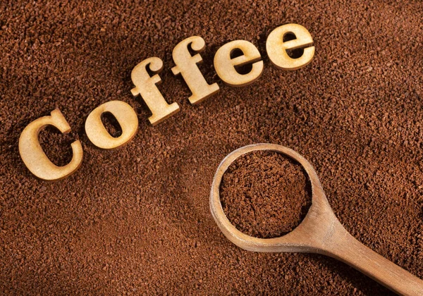 Jordbönor av ekologiskt kaffe - Coffea — Stockfoto