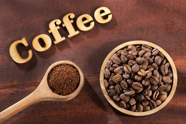 Rostat och malet kaffe - Coffea — Stockfoto