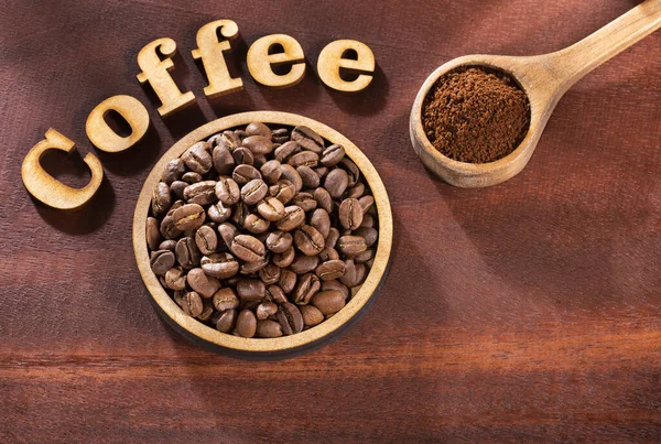 Rostat och malet kaffe - Coffea — Stockfoto