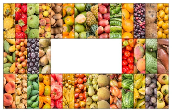 Collage Creativo Immagini Frutta Tropicale Spazio Testo — Foto Stock