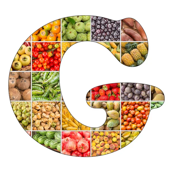 Lettera Dell Alfabeto Con Sfondo Frutta — Foto Stock