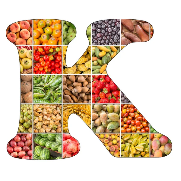 Lettera Dell Alfabeto Con Sfondo Frutta — Foto Stock