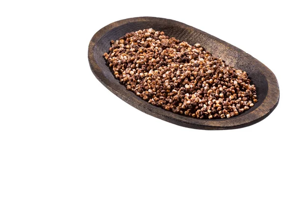 Chocolate Quinoa Seeds Wooden Bowl — Stock Photo, Image