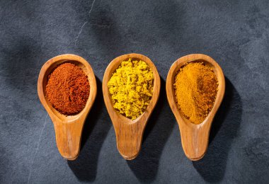 Zerdeçal, köri ve baharat seti. Metin uzayı