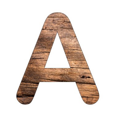 Kırsal ahşap arka planda A harfi.