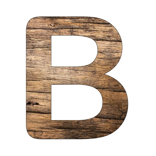 アルファベットのB大文字 Rustic Wood Background — ストック写真